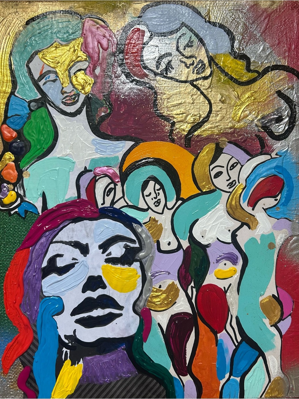 Abstract Multicolor 'Shadow Work' Home Art on Canvas by Addie Wuensch 16 by 20